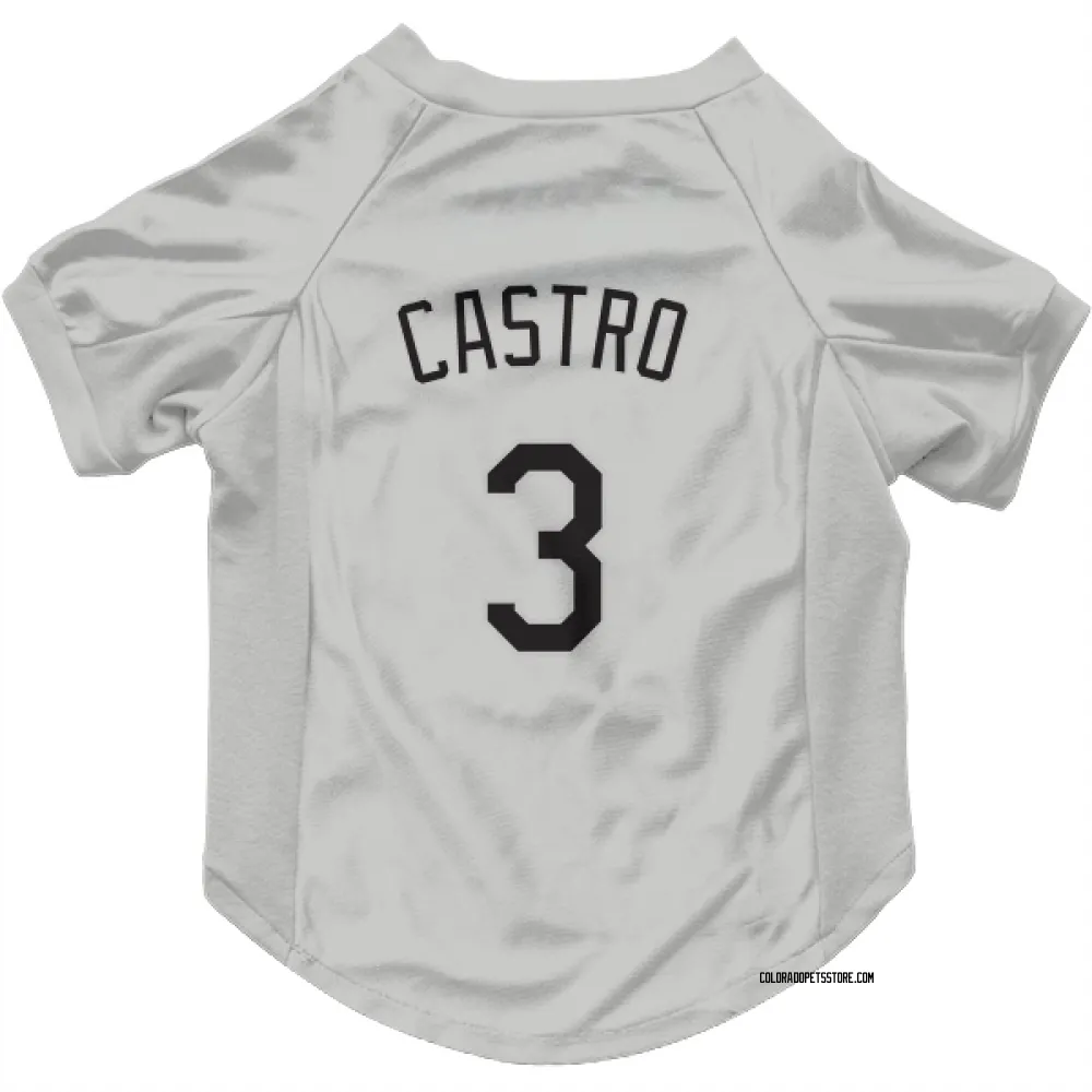 Colorado Rockies Willi Castro White Pet Jersey for Dog & Cat