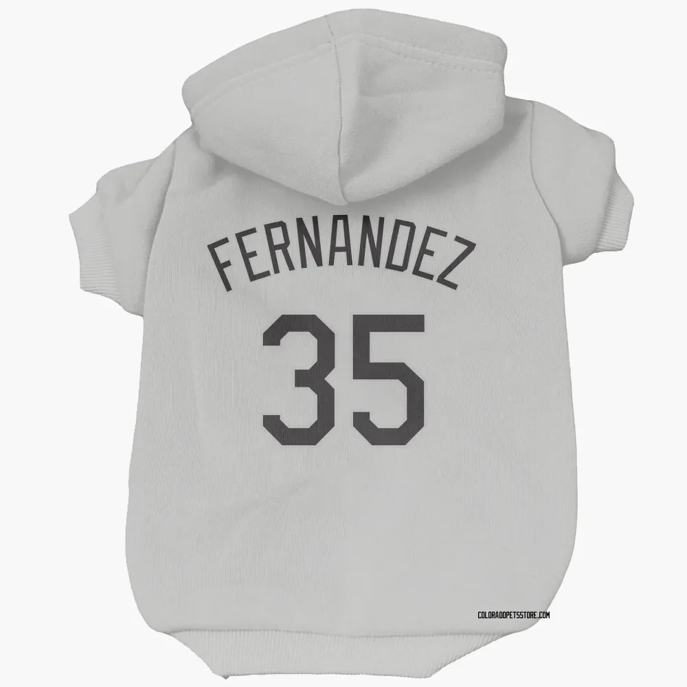 Colorado Rockies Yanquiel Fernandez White Pet Hoodie for Dog & Cat