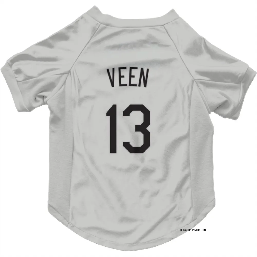 Colorado Rockies Zac Veen White Pet Jersey for Dog & Cat