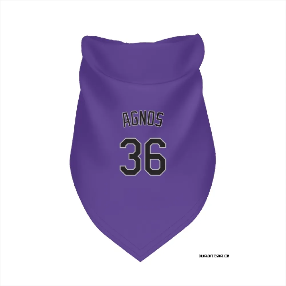 Colorado Rockies Zach Agnos Purple Pet Bandana for Dog & Cat